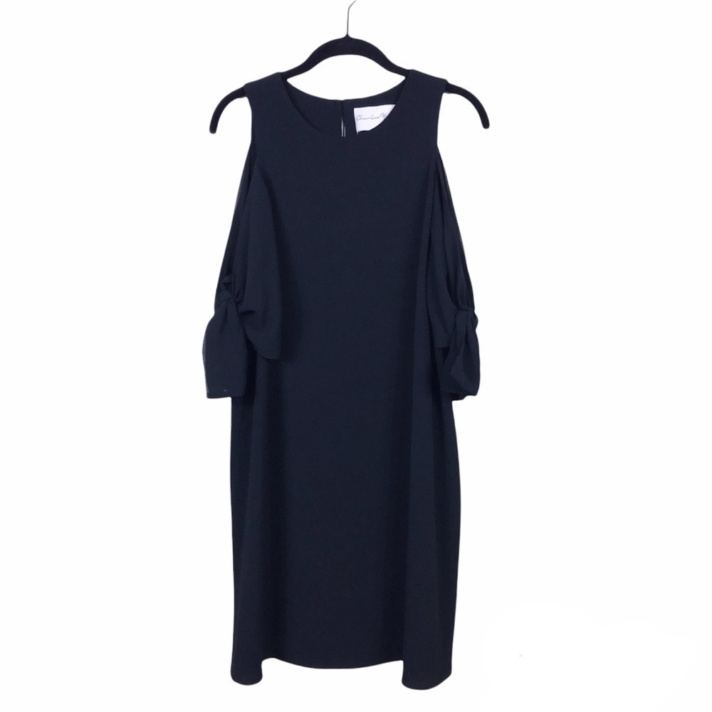 Charles Henry Crepe Cold Shoulder Sleeve Dress S